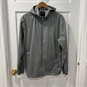 Linksoul Men’s Packable Lightweight Rain/Wind Jacket Size M Hooded Full Zip